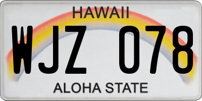 HI license plate WJZ078