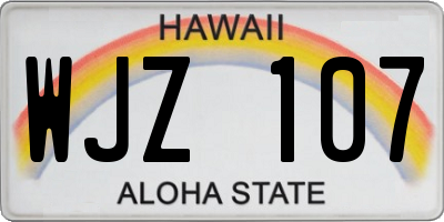 HI license plate WJZ107