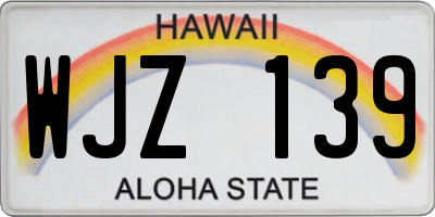 HI license plate WJZ139