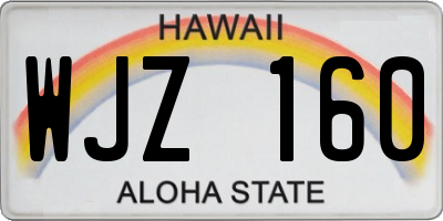 HI license plate WJZ160