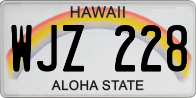 HI license plate WJZ228