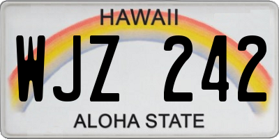HI license plate WJZ242