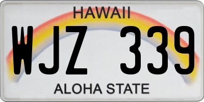 HI license plate WJZ339