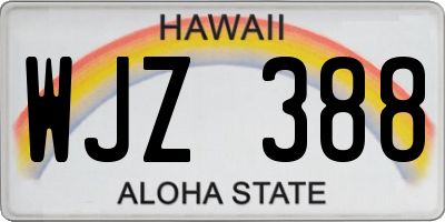 HI license plate WJZ388