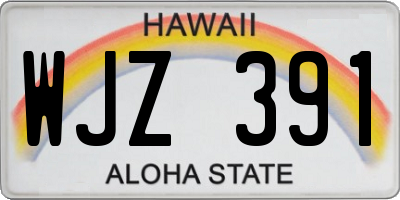 HI license plate WJZ391