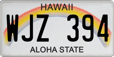 HI license plate WJZ394