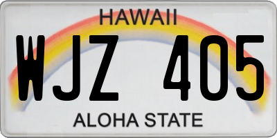 HI license plate WJZ405