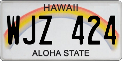 HI license plate WJZ424