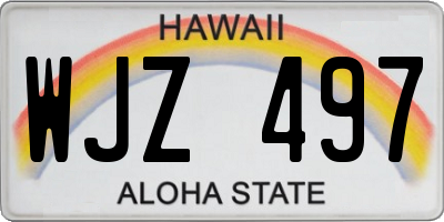 HI license plate WJZ497