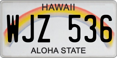 HI license plate WJZ536