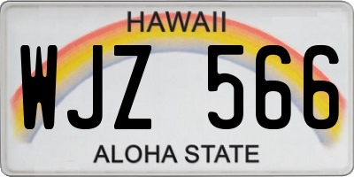 HI license plate WJZ566