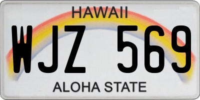 HI license plate WJZ569