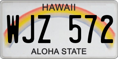 HI license plate WJZ572
