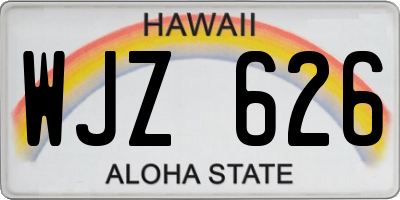 HI license plate WJZ626