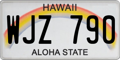 HI license plate WJZ790