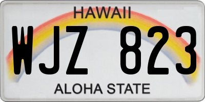 HI license plate WJZ823