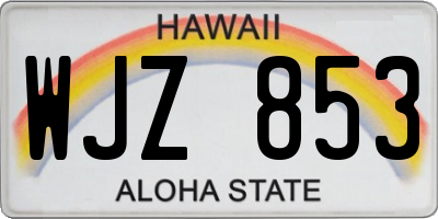 HI license plate WJZ853