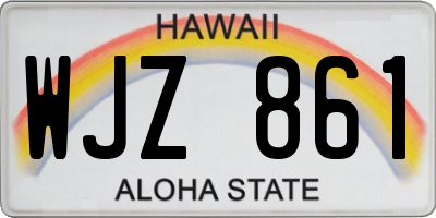 HI license plate WJZ861