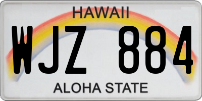 HI license plate WJZ884