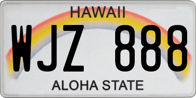 HI license plate WJZ888