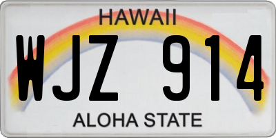HI license plate WJZ914