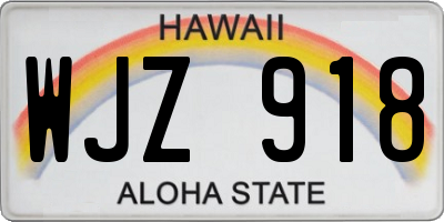 HI license plate WJZ918