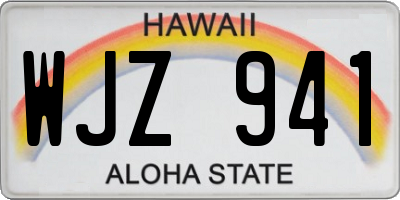 HI license plate WJZ941