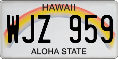 HI license plate WJZ959