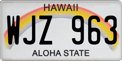 HI license plate WJZ963