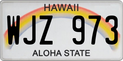 HI license plate WJZ973