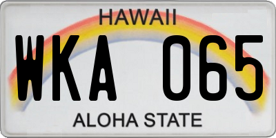HI license plate WKA065