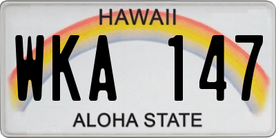 HI license plate WKA147
