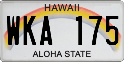 HI license plate WKA175