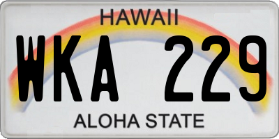 HI license plate WKA229
