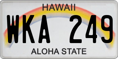 HI license plate WKA249