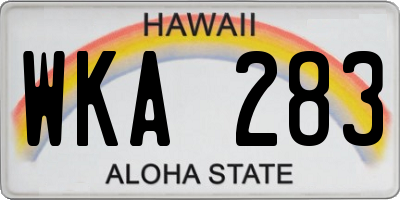 HI license plate WKA283