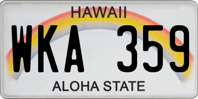 HI license plate WKA359