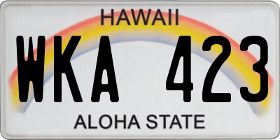 HI license plate WKA423