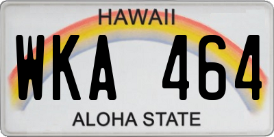HI license plate WKA464