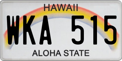 HI license plate WKA515