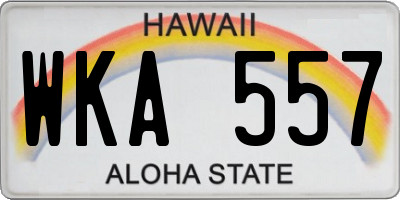 HI license plate WKA557