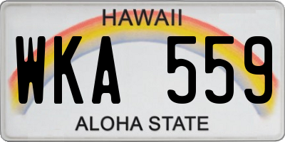 HI license plate WKA559