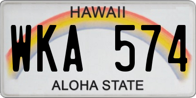 HI license plate WKA574