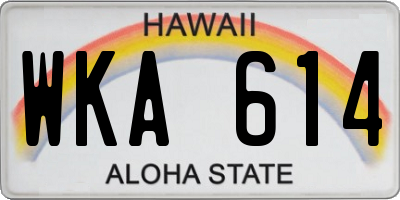 HI license plate WKA614