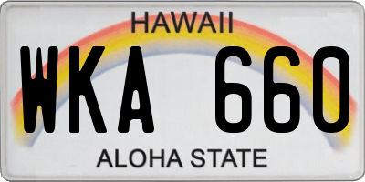 HI license plate WKA660