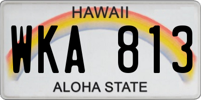 HI license plate WKA813