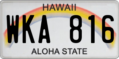 HI license plate WKA816
