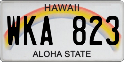 HI license plate WKA823