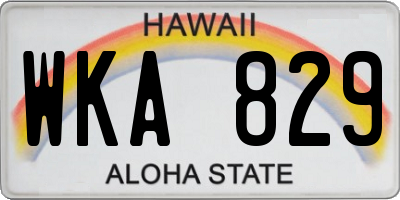 HI license plate WKA829