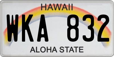 HI license plate WKA832